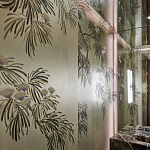 Обои ручная роспись Silk Tree Original colourway on White Metal gilded paper варинант исполнения - 2 | Loft Concept в Ижевске