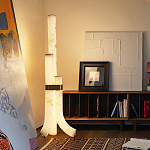 Торшер геометрический с тремя мраморными плафонами Marble Tripod варинант исполнения - 8 | Loft Concept в Ижевске