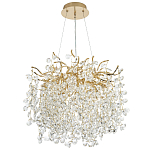 Люстра с хрустальными подвесками на металлических ветках Fairytree Light Gold Chandelier 10 варинант исполнения - 2 | Loft Concept в Ижевске