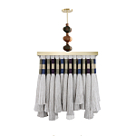 Люстра квадратная плетеная с бахромой Wicker Square Chandelier with Tassels варинант исполнения - 1 | Loft Concept в Ижевске