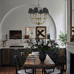 Бра с металлическим основанием бронзового цвета и 2-мя черными конусовидными абажурами Dignity варинант исполнения - 5 | Loft Concept в Ижевске