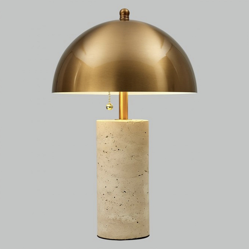 Настольная Лампа Lorenza Brass Beige stone Латунь Бежевый в Ижевске | Loft Concept 