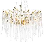 Люстра с хрустальными подвесками Frozen Drops Chandelier Gold 10 варинант исполнения - 1 | Loft Concept в Ижевске