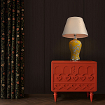 Настольная лампа желтая с изображением белых птиц Flight Among Acacia варинант исполнения - 5 | Loft Concept в Ижевске