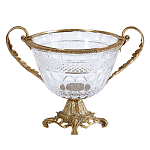Чаша из прозрачного стекла с ручками и ободком из бронзы Eden Garden варинант исполнения - 1 | Loft Concept в Ижевске