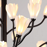 Люстра подвесная черного цвета с ветвями и белыми фарфоровыми цветами Floralis варинант исполнения - 14 | Loft Concept в Ижевске