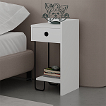 Прикроватная тумба белого цвета с ящиком и открытой полкой SIRIUS NIGHTSTAND RIGHT MODULE WHITE варинант исполнения - 3 | Loft Concept в Ижевске