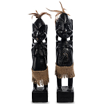 Комплект из 2-х деревянных статуэток Asmat Statuettes Black варинант исполнения - 4 | Loft Concept в Ижевске