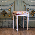 Банкетка одноместная из массива бука бежевая с растительным орнаментом Raffael Beige Floral Banquette варинант исполнения - 5 | Loft Concept в Ижевске