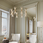 Люстра круглая с фактурными абажурами из тонких металлических палочек Wild Thorns варинант исполнения - 3 | Loft Concept в Ижевске