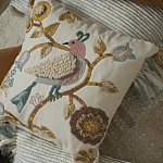Чехол на подушку с кисточками и вышивкой птиц Ethnic mix Birds Square варинант исполнения - 6 | Loft Concept в Ижевске
