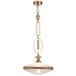 Подвесной светильник с плоским прозрачным плафоном и декоративной вставкой из текстурного камня Tectona  варинант исполнения - 3 | Loft Concept в Ижевске