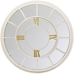 Зеркало настенное в белой металлической раме в виде часов Mirror Tower Clock варинант исполнения - 1 | Loft Concept в Ижевске