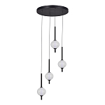 Люстра светодиодная каскадная с 4-мя сферическими стеклянными плафонами Splatter варинант исполнения - 3 | Loft Concept в Ижевске