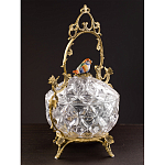 Конфетница с бронзовой ручкой и фарфоровой птичкой на крышке Eden Garden варинант исполнения - 5 | Loft Concept в Ижевске