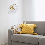 Бра золотого цвета с ветвями и белыми овальными стеклянными подвесками Droplet Chandelier варинант исполнения - 7 | Loft Concept в Ижевске