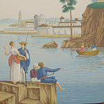 Обои ручная роспись Views of Italy Olive варинант исполнения - 1 | Loft Concept в Ижевске