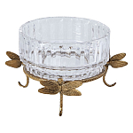 Чаша из прозрачного стекла на бронзовых ножках в виде стрекоз Eden Garden варинант исполнения - 1 | Loft Concept в Ижевске