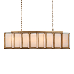 Люстра прямоугольная с каркасом золотого цвета Soft Glow Lamps варинант исполнения - 1 | Loft Concept в Ижевске