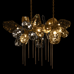 Люстра подвесная с 22-мя гранёными стеклянными плафонами с вертикальными подвесками Gilded Mirage  варинант исполнения - 8 | Loft Concept в Ижевске