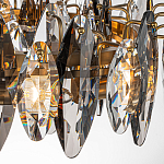 Люстра подвесная круглая с овальными подвесками из стекла дымчатого цвета Harlow Crystal Round варинант исполнения - 2 | Loft Concept в Ижевске