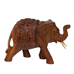 Статуэтка из дерева суар в виде слона в традиционном облачении Little Elephant варинант исполнения - 2 | Loft Concept в Ижевске