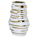 Ваза белая с рельефной поверхностью и золотыми полосами Vase Beehive варинант исполнения - 1 | Loft Concept в Ижевске