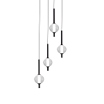 Люстра светодиодная каскадная с 4-мя сферическими стеклянными плафонами Splatter варинант исполнения - 2 | Loft Concept в Ижевске