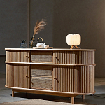 Дизайнерский комод овальный с фактурным фасадом и вставками из плетеных элементов Ambar варинант исполнения - 2 | Loft Concept в Ижевске