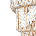 Трехъярусная люстра с подвесками из круглых деревянных бусин белая White Beads Three-tier Chandelier  варинант исполнения - 5 | Loft Concept в Ижевске