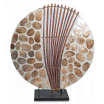 Настольная лампа из перламутра и дерева на подставке Indonesian Shell варинант исполнения - 2 | Loft Concept в Ижевске