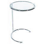 Приставной столик на серебристом основании с столешницей из стекла Noir варинант исполнения - 1 | Loft Concept в Ижевске