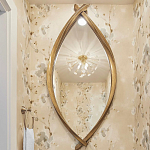 Зеркало овальное в деревянной золотистой раме Oval Gold Lines варинант исполнения - 3 | Loft Concept в Ижевске