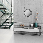 Настенное зеркало круглой формы в черной металлической раме BUBBLE MIRROR BLACK варинант исполнения - 2 | Loft Concept в Ижевске