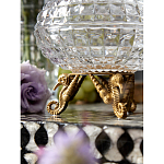Конфетница прозрачная стеклянная на бронзовых ножках в виде морских коньков с крышкой в виде ракушки Eden Garden варинант исполнения - 5 | Loft Concept в Ижевске
