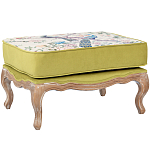 Банкетка из массива бука с изображением птиц и цветов Beige Green Chinoiserie Garden Banquette варинант исполнения - 1 | Loft Concept в Ижевске