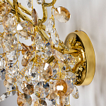 Бра золотого цвета с ветвями и прозрачными хрустальнымих подвесками Droplet Chandelier варинант исполнения - 6 | Loft Concept в Ижевске