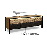 ТВ тумба 2 двери и 2 ящика с подсветкой на рельефном фасаде Warm Industrial варинант исполнения - 8 | Loft Concept в Ижевске