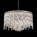 Люстра круглая с хрустальными подвесками на серебряном каркасе Roul Crystal Light варинант исполнения - 3 | Loft Concept в Ижевске