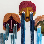 Вязаный Арт-Объект на стену из трех элементов Triptych варинант исполнения - 1 | Loft Concept в Ижевске