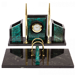 Настольный письменный набор из змеевика с часами Successful Leader варинант исполнения - 1 | Loft Concept в Ижевске