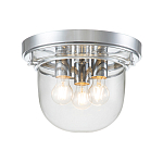 Потолочный светильник для ванных комнат с круглым стеклянным плафоном и тремя лампами Quoizel варинант исполнения - 6 | Loft Concept в Ижевске