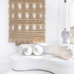 Панно на стену плетеное Макраме бежевый цвет  варинант исполнения - 3 | Loft Concept в Ижевске