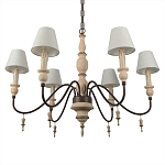 Люстра на металлическом основании с 6-ю белыми тканевыми абажурами Terrain варинант исполнения - 7 | Loft Concept в Ижевске