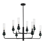 Люстра с 8-ю плафонами в форме стеклянных трубок и мраморных декоративных элементов Montreal варинант исполнения - 3 | Loft Concept в Ижевске