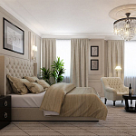 Кровать двуспальная бежевая с основанием из массива дерева с мягким изголовьем Flax Beds варинант исполнения - 4 | Loft Concept в Ижевске