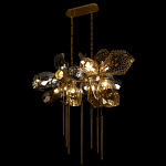 Люстра подвесная с 18-ю стеклянными плафонами с вертикальными подвесками Gilded Mirage  варинант исполнения - 6 | Loft Concept в Ижевске