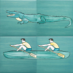 Плитка с узором Крокодил байдарочник варинант исполнения - 1 | Loft Concept в Ижевске