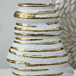 Ваза белая с рельефной поверхностью и золотыми полосами Vase Beehive варинант исполнения - 6 | Loft Concept в Ижевске