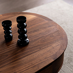 Кофейный стол овальный из дерева с 2-мя ящиками Coffee Walnut Table варинант исполнения - 4 | Loft Concept в Ижевске